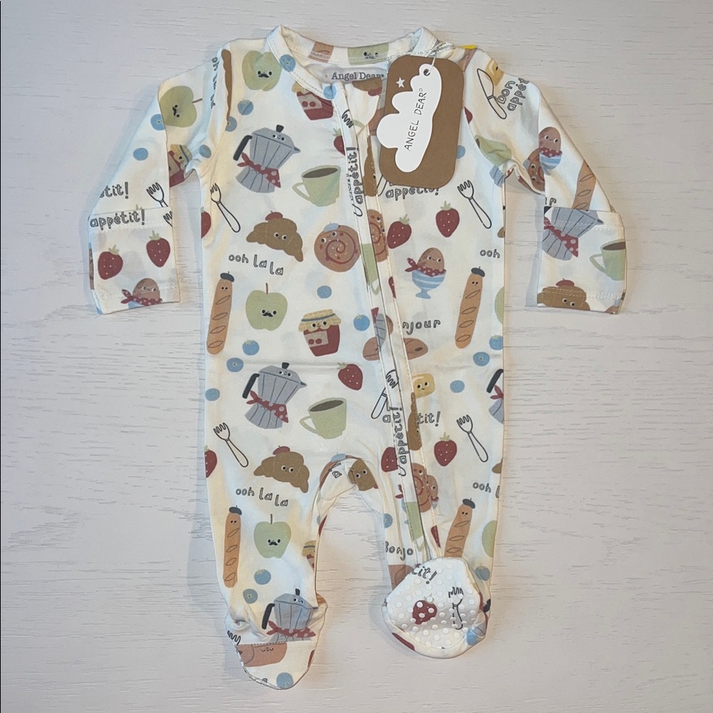 Angel Dear Bonjour Breakfast Footie 0-3 6-9 months